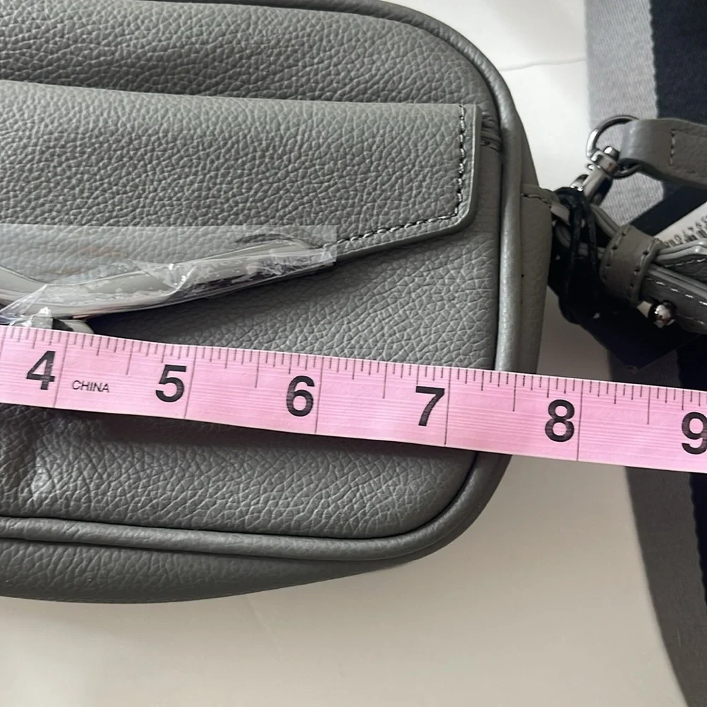 Botkier Valentina Mini Camera Crossbody Bag Leather Smoke Gray